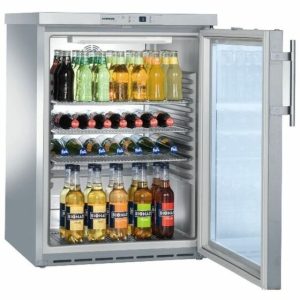 KBS Glastürkühlschrank unterbaufähig FKUv 1663 CHR, 141L KBS Glastürkühlschrank unterbaufähig FKUv 1663 CHR, 141L