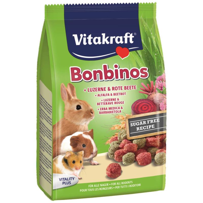 Vitakraft Bonbinos Rote Beete Luzerne für Zwergkaninchen und Meerschweinchen