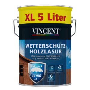 Vincent Wetterschutz-Holzlasur 5 L farblos