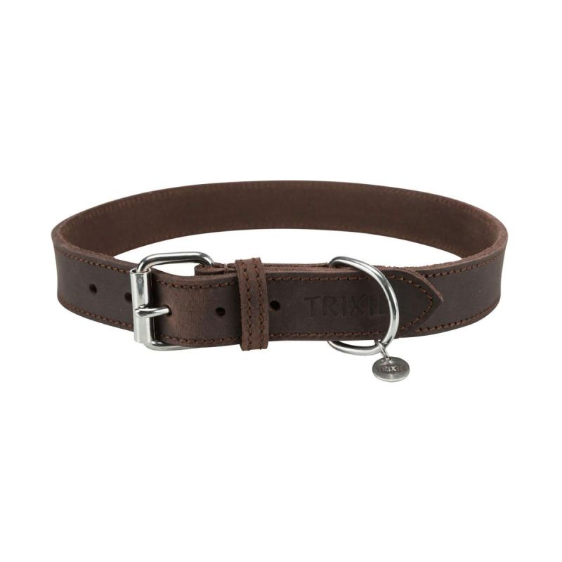 Trixie Rustic Fettleder Halsband dunkelbraun L