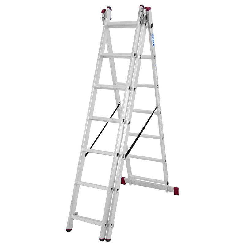 Krause Aluminium-Allzweckleiter 3x 7 Sprossen