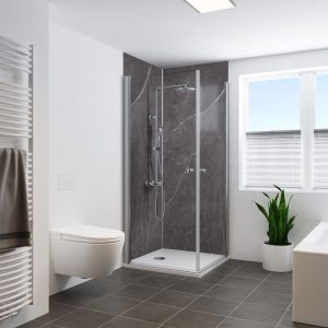 Panorama Duschwand Marmor anthrazit-weiss 100 x 255 cm Panorama Duschwand Marmor anthrazit-weiss 100 x 255 cm