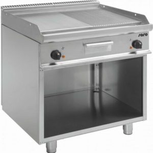 Elektro-Grillplatte, verchromt 1/3 gerillt, 2/3 glatt Elektro-Grillplatte, verchromt 1/3 gerillt, 2/3 glatt
