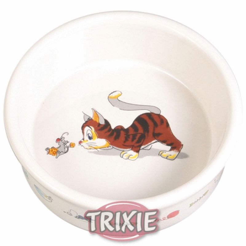 Trixie Napf Keramik mit Motiv weiß 0,2l/11 cm
