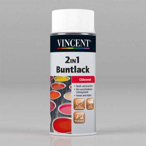 Vincent 2in1 Buntlack Spray Reinweiß glänzend 400 ml
