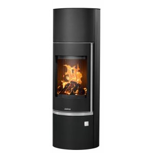 Kaminofen Faro Aqua 2.0 Stahl Schwarzmit Abdeckplatte Stahl Schwarz