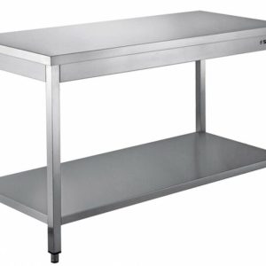 Edelstahl Arbeitstisch mit Grundboden B 1200 x T 600 mm Edelstahl Arbeitstisch mit Grundboden B 1200 x T 600 mm