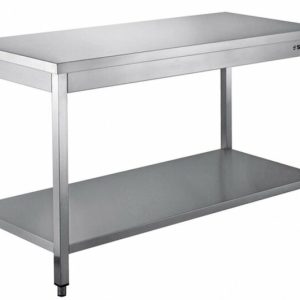 Edelstahl Arbeitstisch mit Grundboden B 1200 x T 700 mm Edelstahl Arbeitstisch mit Grundboden B 1200 x T 700 mm
