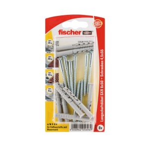 Fischer Langschaftdübel SX R 6 x 50 mm Z-Senkkopfschraube 8 Stück Fischer Langschaftdübel SX R 6 x 50 mm Z-Senkkopfschraube 8 Stück