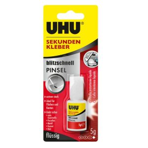 UHU Sekundenkleber „blitzschnell Pinsel flüssig“, 5 g UHU Sekundenkleber „blitzschnell Pinsel flüssig“, 5 g