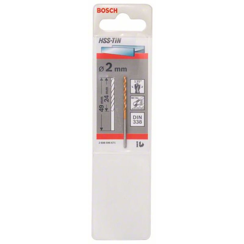 Bosch  Spiralbohrer HSS-TiN Durchmesser 2 x 24 mm