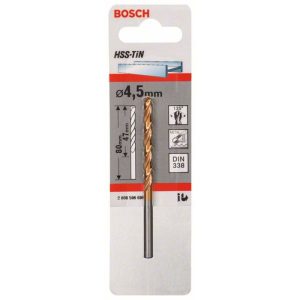 Bosch Spiralbohrer HSS-TiN Durchmesser 4,5 x 47 mm Bosch Spiralbohrer HSS-TiN Durchmesser 4,5 x 47 mm