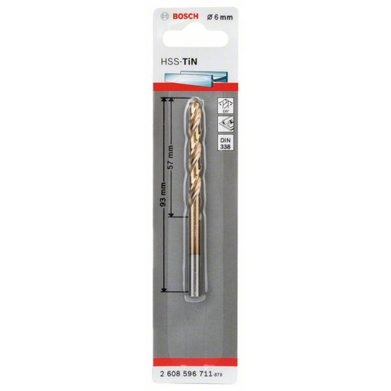 Bosch  Spiralbohrer HSS-TiN Durchmesser 6 x 57 mm