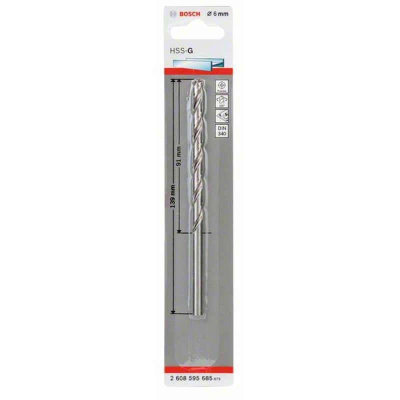 Bosch  Spiralbohrer HSS-G Durchmesser 6 x 91 mm