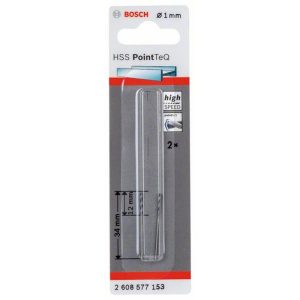 Bosch HSS-Spiralbohrer PointTeQ 1,0 mm Bosch HSS-Spiralbohrer PointTeQ 1,0 mm