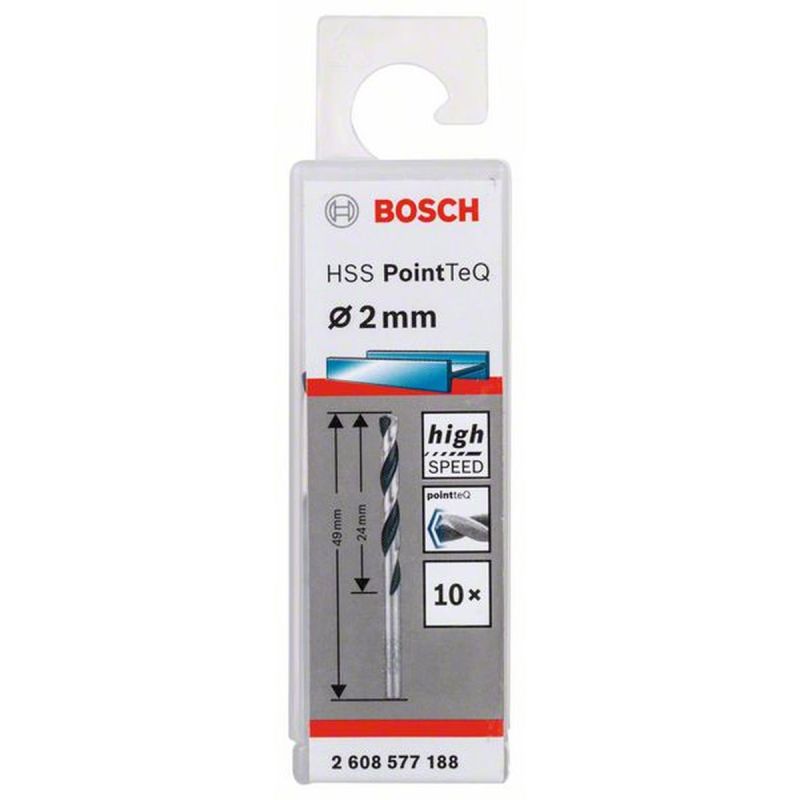 Bosch HSS-Spiralbohrer PoinTeQ Durchmesser 2 x 24 mm 10 Stück