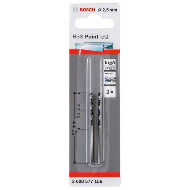 Bosch HSS-Spiralbohrer PointTeQ 2,5 mm