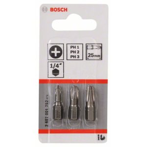 Bosch Schrauberbit-Set Extra Hard 3-teilig Ph 20 mm Bosch Schrauberbit-Set Extra Hard 3-teilig Ph 20 mm