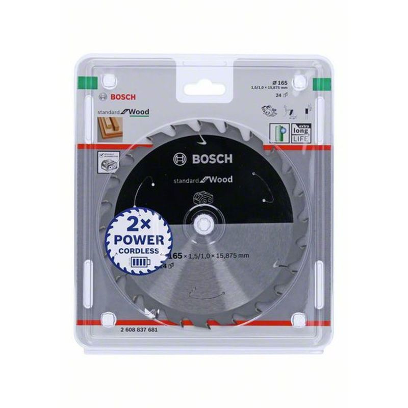 Bosch Kreissägeblatt Holz 165 mm 24 Zähne