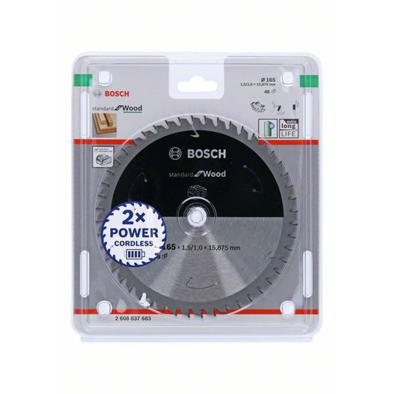 Bosch Kreissägeblatt Holz 165 mm 48 Zähne