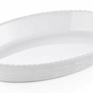 Porzellan Auflauf Backform, 24 x 14 x 4,5 cm, weiss