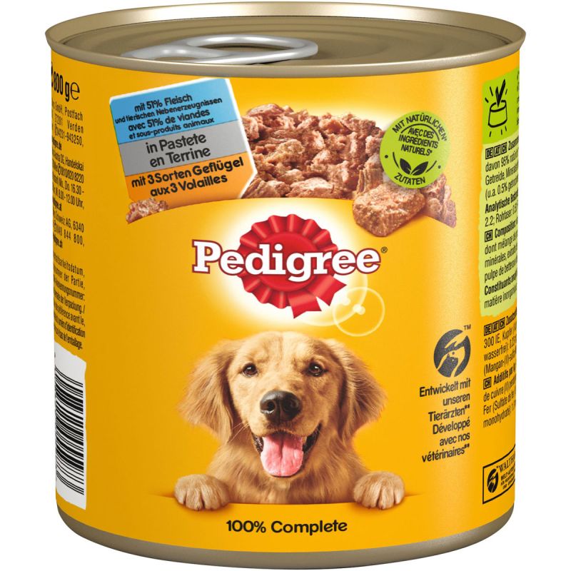 Pedigree Dose Adult 3 Sorten Geflügel 800g
