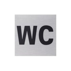 Metafranc Hinweisschild WC Text Aluminium grau Metafranc Hinweisschild WC Text Aluminium grau