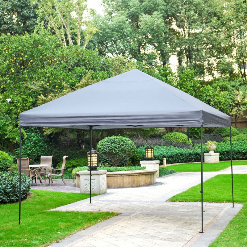 Haveson Faltpavillon LxBxH 367 x 366 x 340 cm Farbe grau Stahlrahmen Überzug aus Polyester