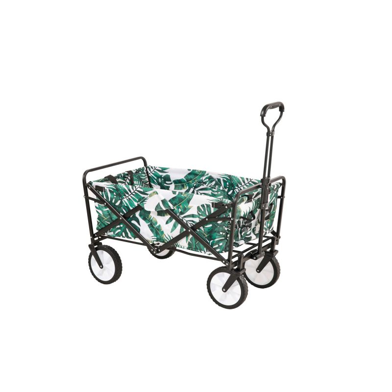 Haveson Bollerwagen faltbar 89 x 59 x 48 cm Motiv Palmenblatt belastbar bis 65 kg