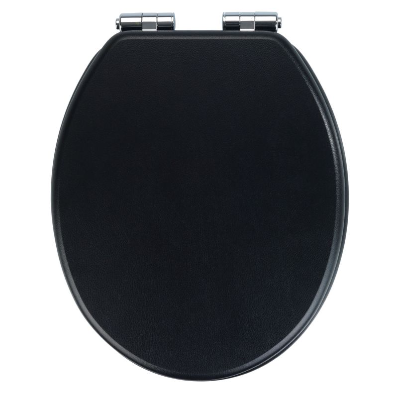 Wenko WC-Sitz Cuero Schwarz Lederoptik