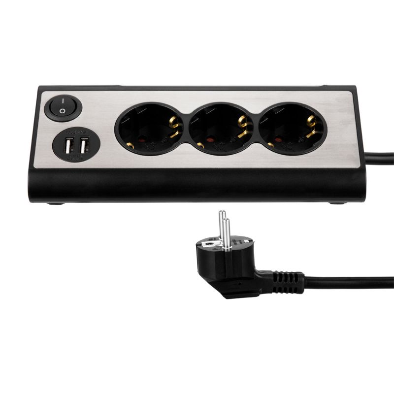 REV Ritter USB-Steckdosenleiste Lightsocket 3fach 2xUSB 0,5W