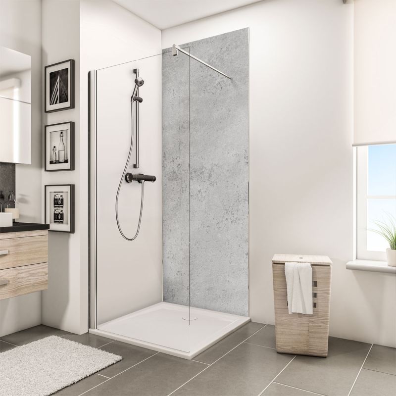 Schulte Duschrückwand Decodesign Hochglanz 255 x 100 stein grau-hell