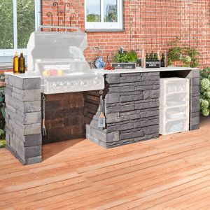 Lusit Modul Outdoorküche Cremona grau-anthrazit-melange Lusit Modul Outdoorküche Cremona grau-anthrazit-melange