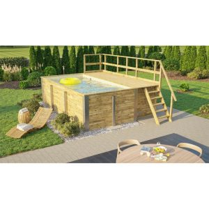 Weka Pool Rechteckig Größe 1 b 308,5 x 401,5 cm inkl Technikraum/Sonnendeck und FilteranlageFolie sand/mosaik Weka Pool Rechteckig Größe 1 b 308,5 x 401,5 cm inkl Technikraum/Sonnendeck und FilteranlageFolie sand/mosaik