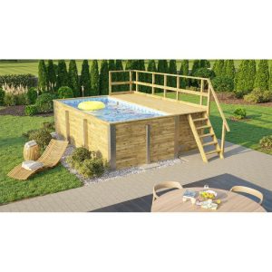Weka Pool Rechteckig Größe 1 b 308,5 x 401,5 cm inkl Technikraum/Sonnendeck und FilteranlageFolie blau/weiss mosaik 0,8 mm Weka Pool Rechteckig Größe 1 b 308,5 x 401,5 cm inkl Technikraum/Sonnendeck und FilteranlageFolie blau/weiss mosaik 0,8 mm
