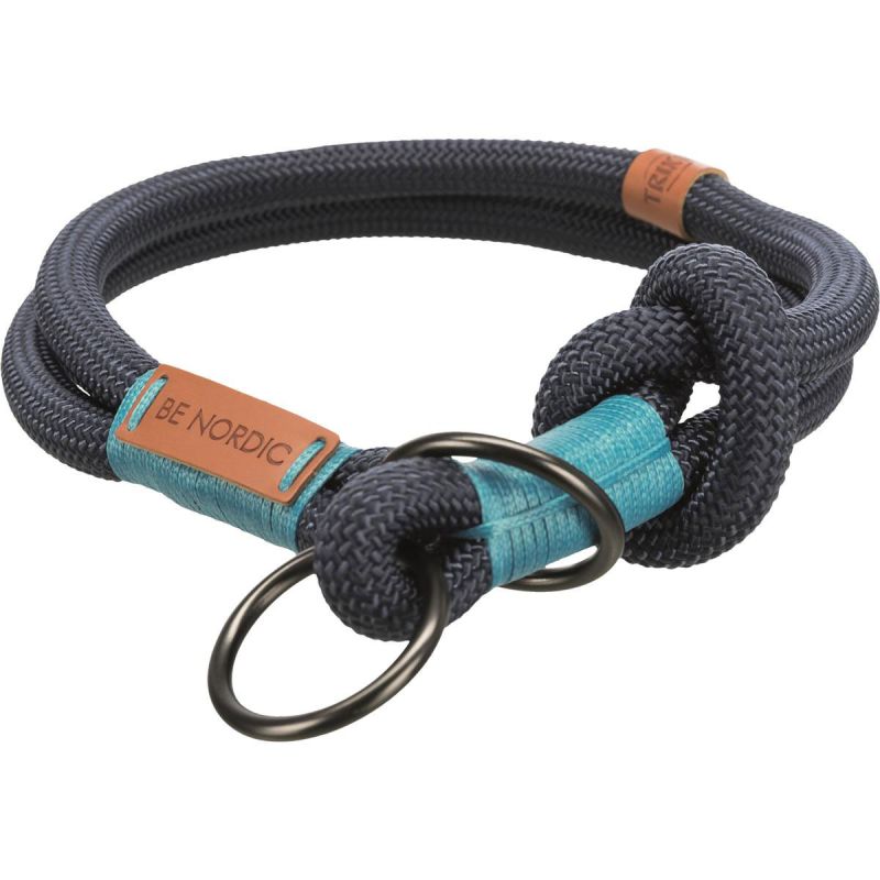 Trixie Be Nordic Zug-Stopp-Halsband M dunkelblau/hellblau 45 cm/ø 8 mm