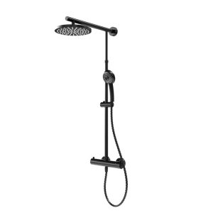 Schulte Duschsystem DuschMaster Rain Classic – Black Style mit Thermostat Kopfbrause rund Schulte Duschsystem DuschMaster Rain Classic – Black Style mit Thermostat Kopfbrause rund