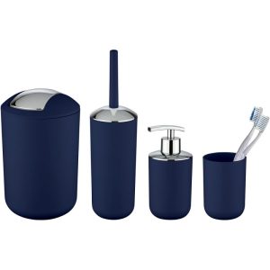 Wenko Bad-Accessoire-Set Brasil Dunkelblau 4-teilig bruchsicher Wenko Bad-Accessoire-Set Brasil Dunkelblau 4-teilig bruchsicher