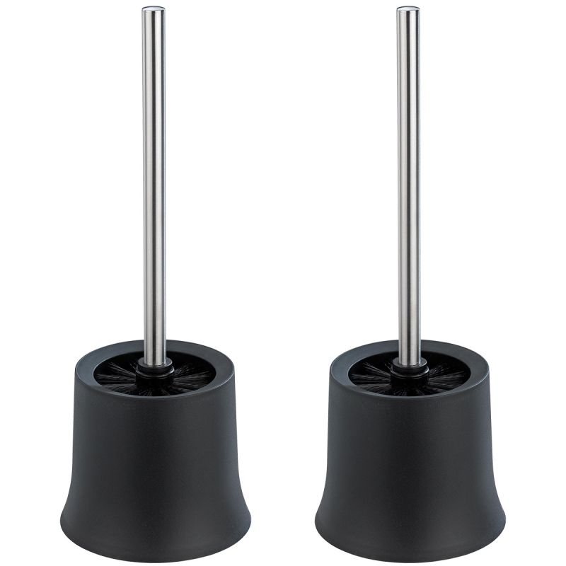 Wenko  WC-Garnitur Basic Schwarz 2er Set inklusive WC-Bürste