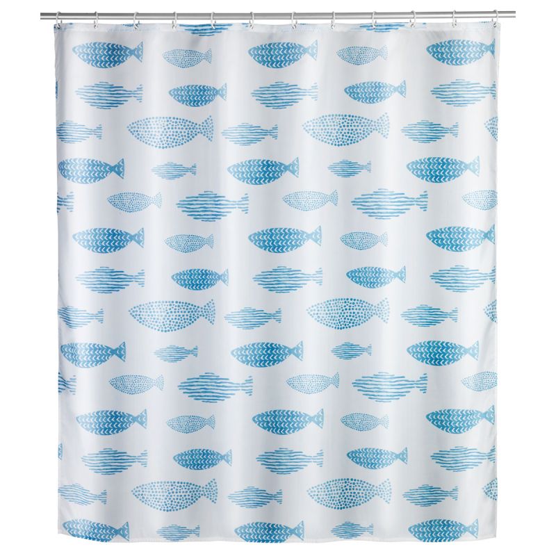 Wenko Anti-Schimmel Duschvorhang Aquamarin Textil Polyester 180 x 200 cm waschbar
