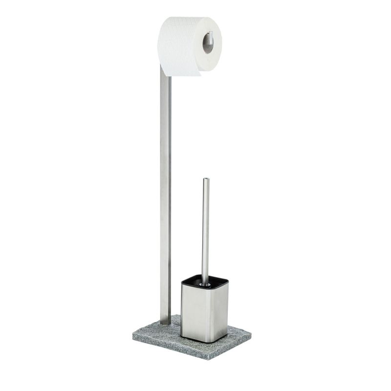 Wenko Stand WC-Garnitur Granit Edelstahl rostfrei