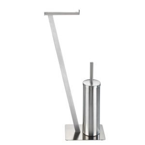 Wenko Stand WC-Garnitur Lirio Edelstahl matt Wenko Stand WC-Garnitur Lirio Edelstahl matt