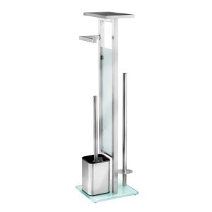 Wenko Stand WC-Garnitur Debar mit Ablage Edelstahl rostfrei Wenko Stand WC-Garnitur Debar mit Ablage Edelstahl rostfrei