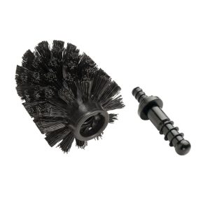 Wenko  Ersatzbürste für WC-Garnituren Schwarz Durchmesser 8 cm 4er Set mit Adapter