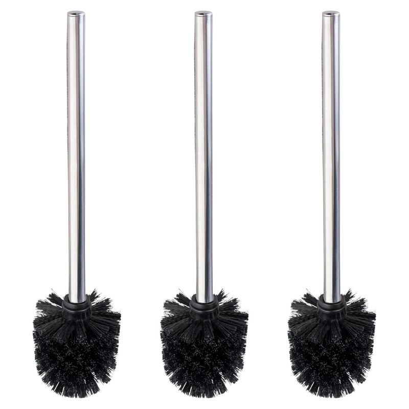 Wenko  WC-Bürste mit Edelstahlstiel Glänzend 3er Set Durchmesser 8 x 35 cm