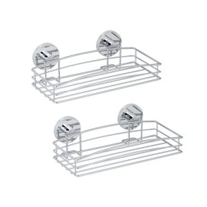 Wenko Vacuum-Loc Wandablage 2er Set Befestigen ohne bohren Wenko Vacuum-Loc Wandablage 2er Set Befestigen ohne bohren