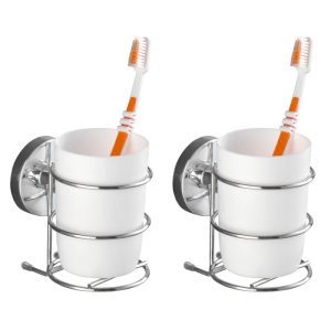 Wenko Vacuum-Loc Wand Zahnputzbecher Milazzo 2er Set Befestigung ohne bohren Wenko Vacuum-Loc Wand Zahnputzbecher Milazzo 2er Set Befestigung ohne bohren