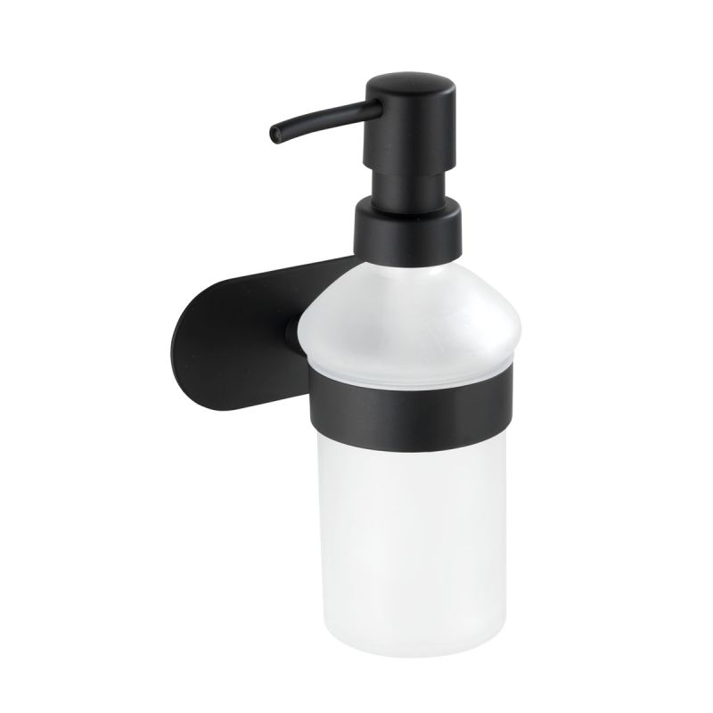 Wenko  Turbo-Loc Edelstahl Seifenspender Orea Black Matt Flüssigseifen-Spender Befestigen ohne bohren ca 200 ml
