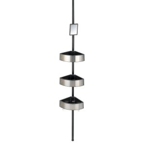Wenko  Teleskop-Duschecke Premium Big Black Edelstahl rostfrei