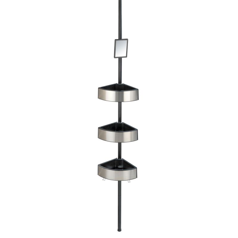 Wenko Teleskop-Duschecke Premium Big Black Edelstahl rostfrei